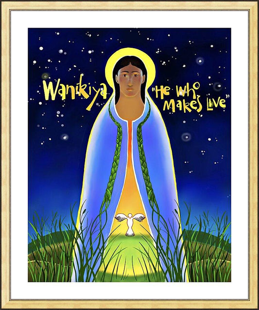 Wall Frame Gold, Matted - Wanikiya Jesus by Br. Mickey McGrath, OSFS - Trinity Stores