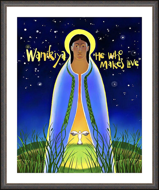 Wall Frame Espresso, Matted - Wanikiya Jesus by Br. Mickey McGrath, OSFS - Trinity Stores