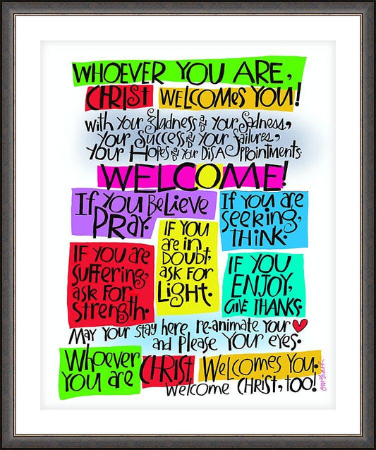 Wall Frame Espresso, Matted - Welcome Prayer by Br. Mickey McGrath, OSFS - Trinity Stores