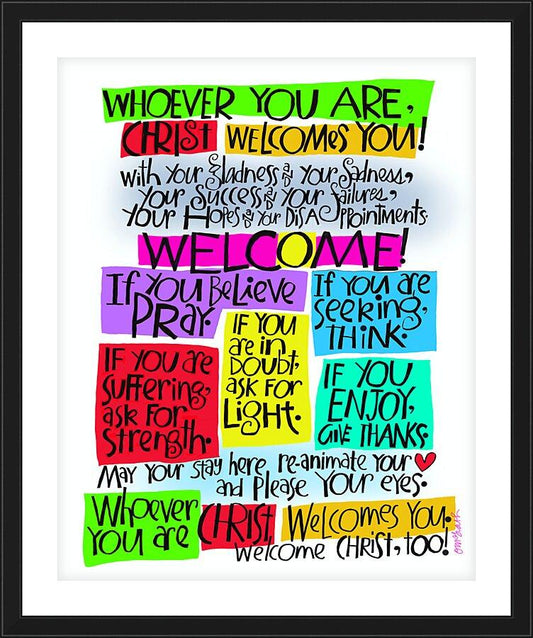 Wall Frame Black, Matted - Welcome Prayer by Br. Mickey McGrath, OSFS - Trinity Stores