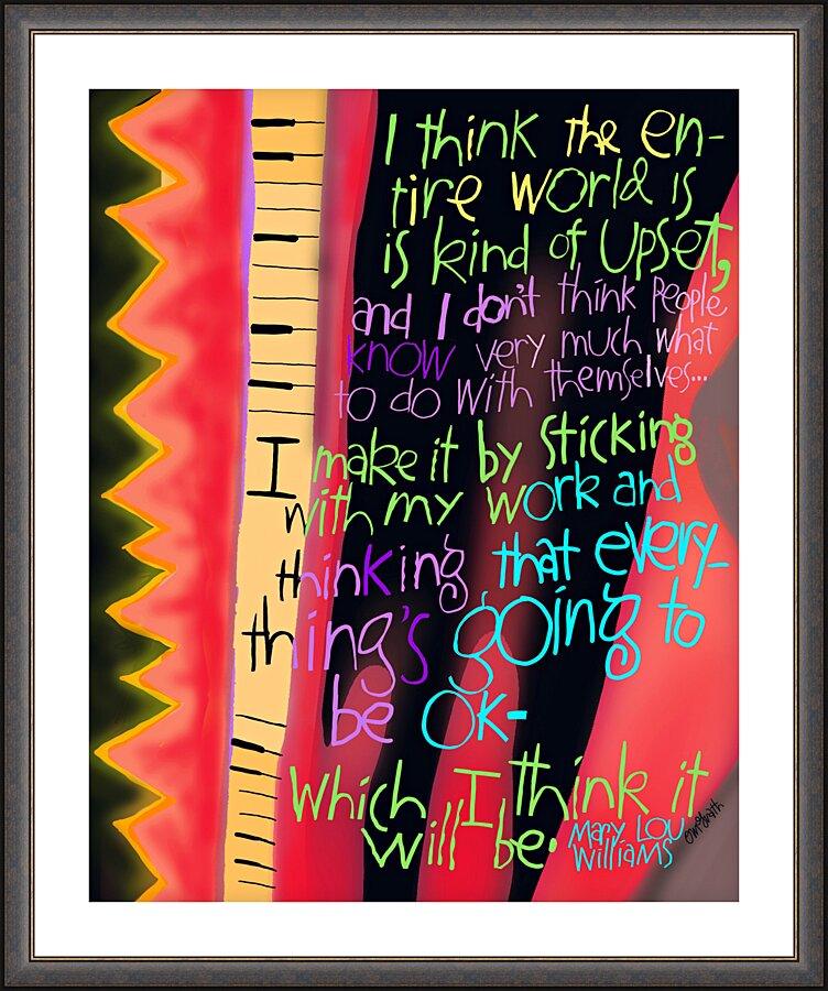 Wall Frame Espresso, Matted - The World Is Upset by Br. Mickey McGrath, OSFS - Trinity Stores