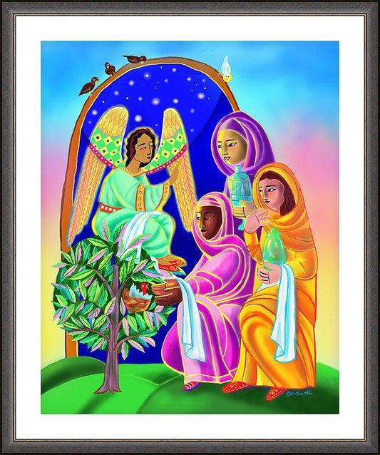 Wall Frame Espresso, Matted - Women at the Tomb by Br. Mickey McGrath, OSFS - Trinity Stores