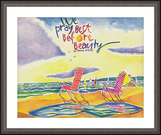 Wall Frame Espresso, Matted - We Pray Best Before Beauty by Br. Mickey McGrath, OSFS - Trinity Stores