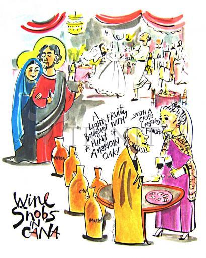 Wall Frame Black, Matted - Wine Snobs in Cana by Br. Mickey McGrath, OSFS - Trinity Stores