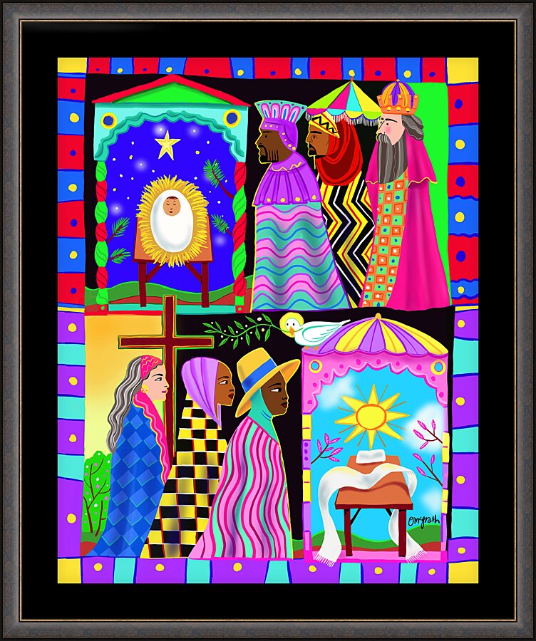 Wall Frame Espresso - Three Wise Women and Three Wise Men by M. McGrath
