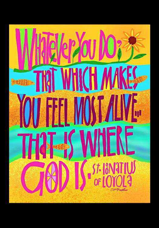 St. Ignatius Loyola Quote - Holy Card by Br. Mickey McGrath, OSFS - Trinity Stores