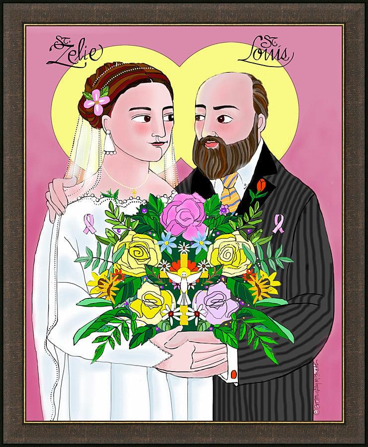 Wall Frame Espresso - Sts. Louis and Zélie Martin by Br. Mickey McGrath, OSFS - Trinity Stores