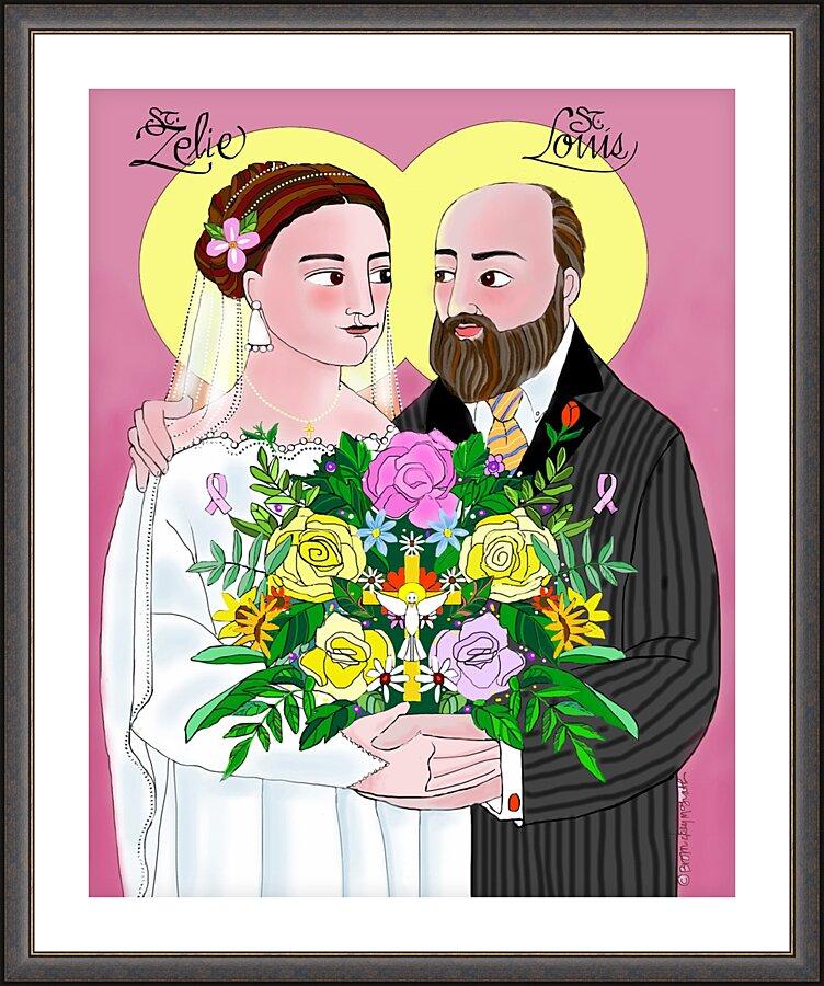 Wall Frame Espresso, Matted - Sts. Louis and Zélie Martin by Br. Mickey McGrath, OSFS - Trinity Stores