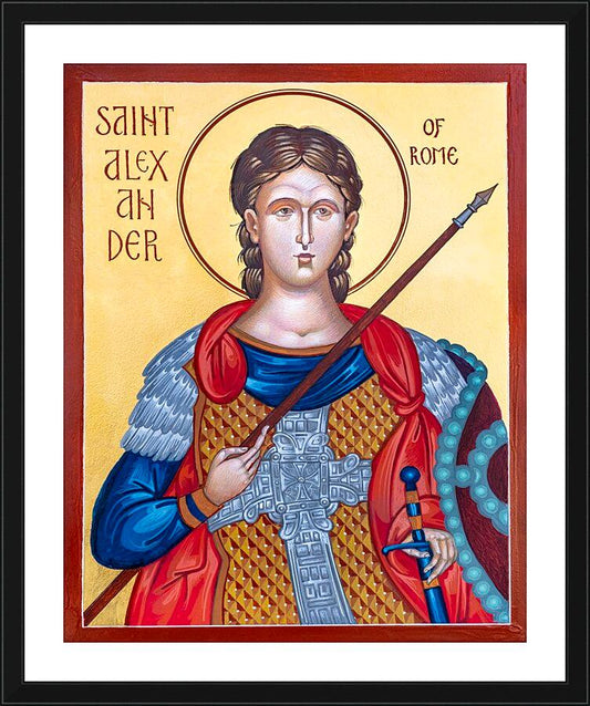 Wall Frame Black, Matted - St. Alexander of Rome by Robert Gerwing, OFM - Trinity Stores
