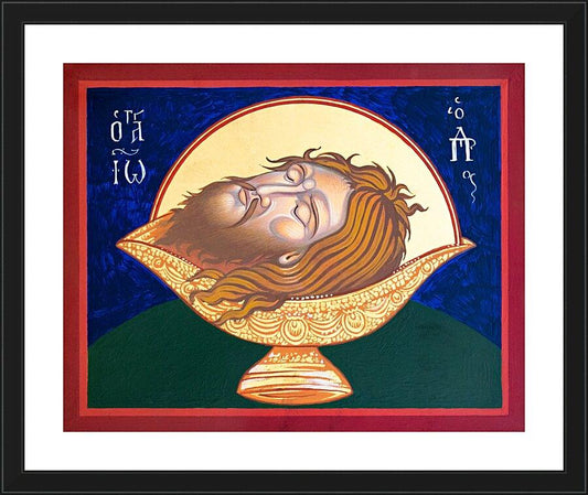 Wall Frame Black, Matted - Beheading of St. John the Baptist by Robert Gerwing, OFM - Trinity Stores