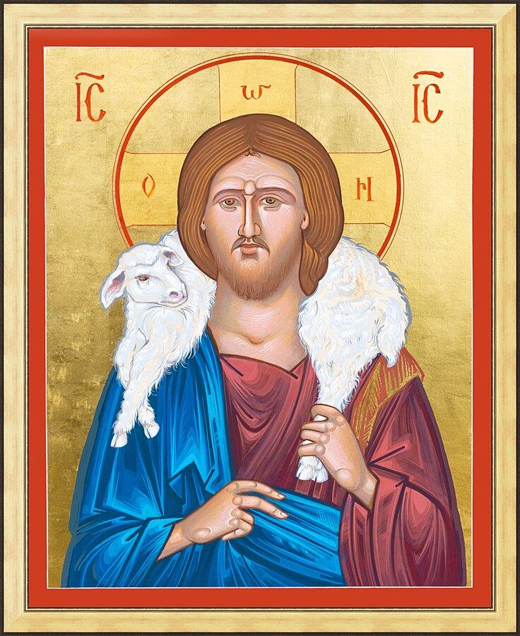 Wall Frame Gold - Christ the Good Shepherd by Robert Gerwing - Trinity Stores