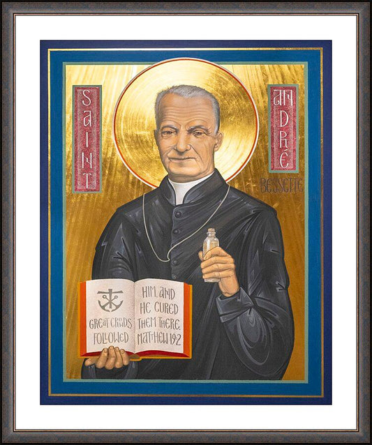 Wall Frame Espresso, Matted - St. André Bessette by Robert Gerwing - Trinity Stores