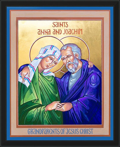 Wall Frame Black - Grandparents of Jesus by Robert Gerwing, OFM - Trinity Stores