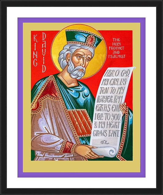 Wall Frame Black, Matted - King David by Robert Gerwing, OFM - Trinity Stores
