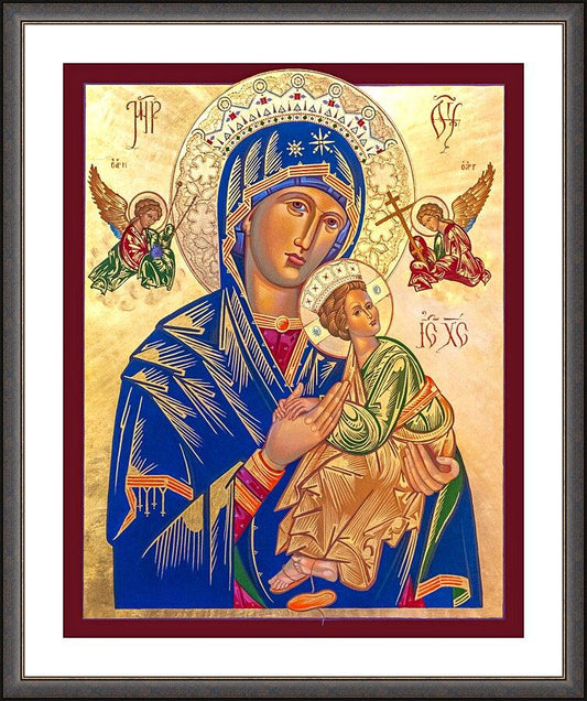 Wall Frame Espresso, Matted - Our Lady of Perpetual Help by Robert Gerwing - Trinity Stores