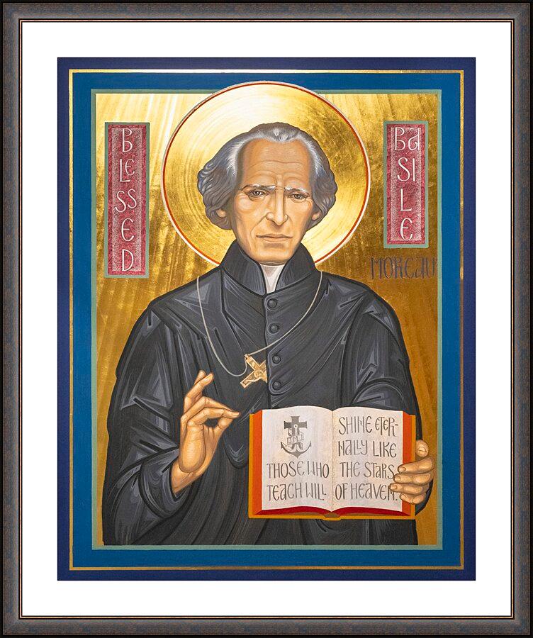 Wall Frame Espresso, Matted - Bl. Basil Moreau by Robert Gerwing - Trinity Stores