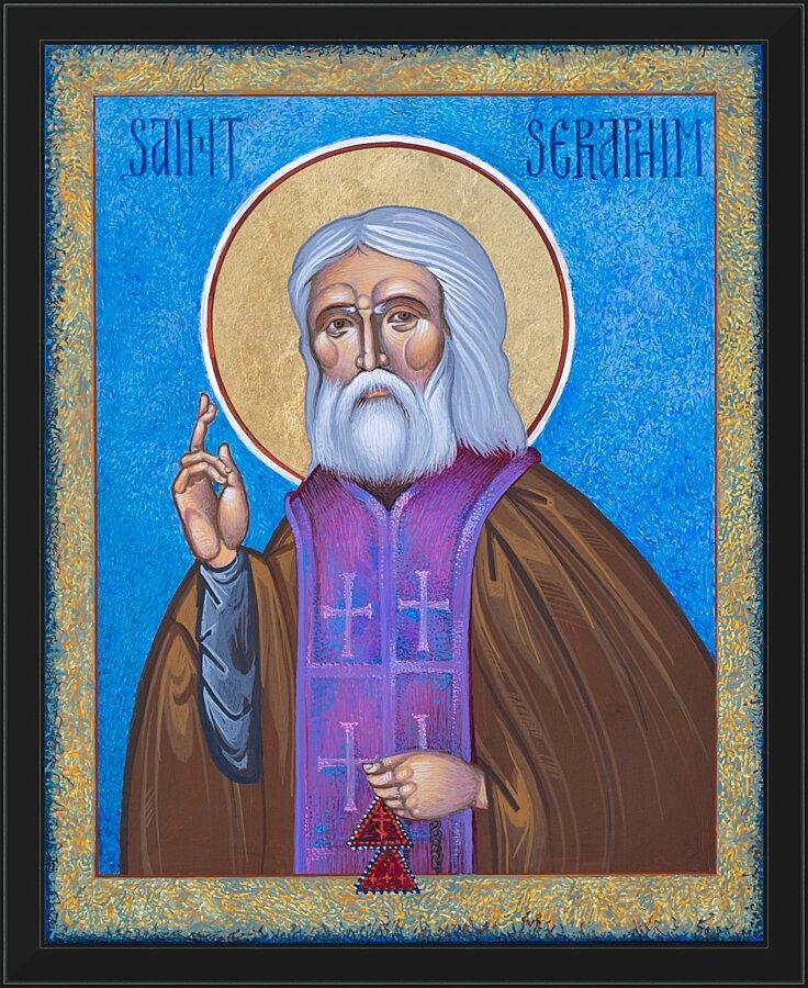 Wall Frame Black - St. Seraphim by Robert Gerwing, OFM - Trinity Stores