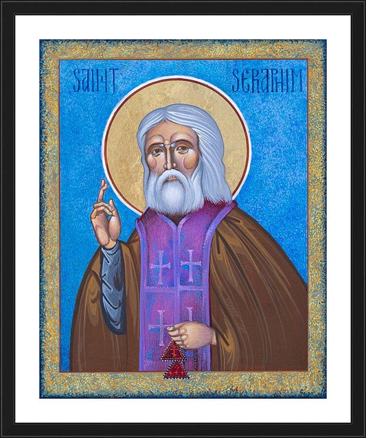 Wall Frame Black, Matted - St. Seraphim by Robert Gerwing, OFM - Trinity Stores