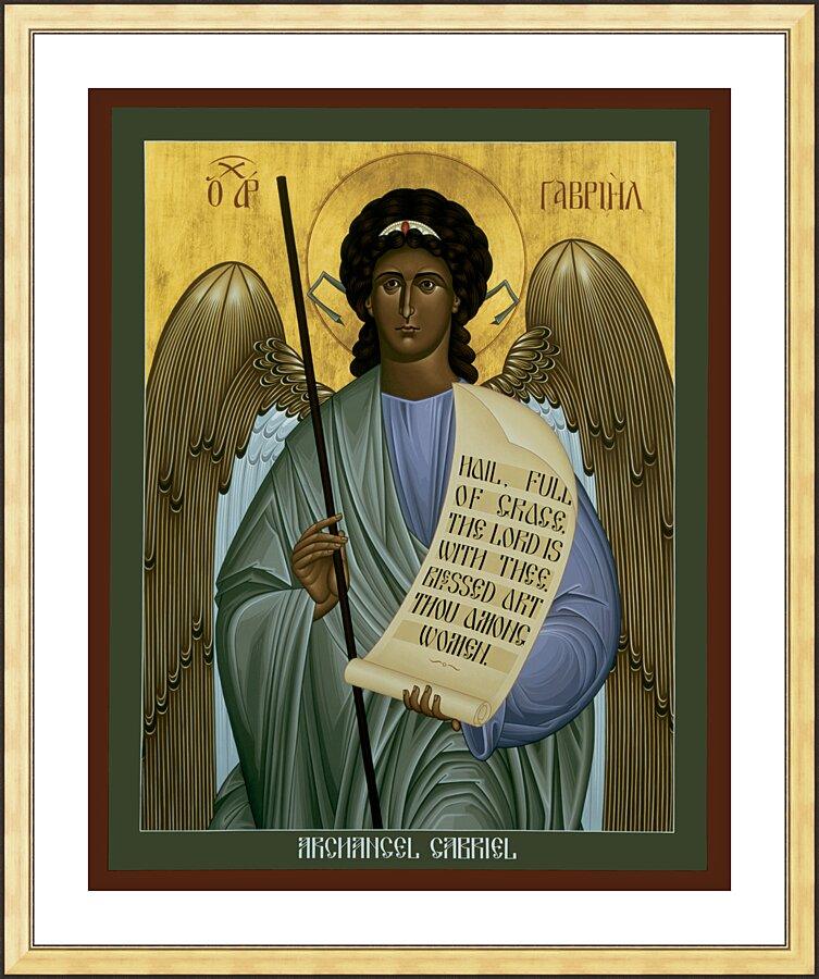 Wall Frame Gold, Matted - St. Gabriel Archangel by Br. Robert Lentz, OFM - Trinity Stores