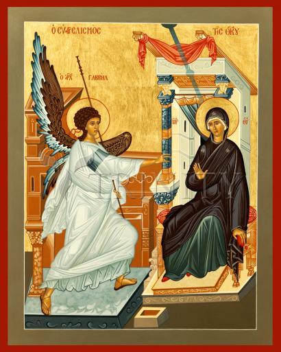 Wall Frame Black, Matted - Annunciation by Br. Robert Lentz, OFM - Trinity Stores