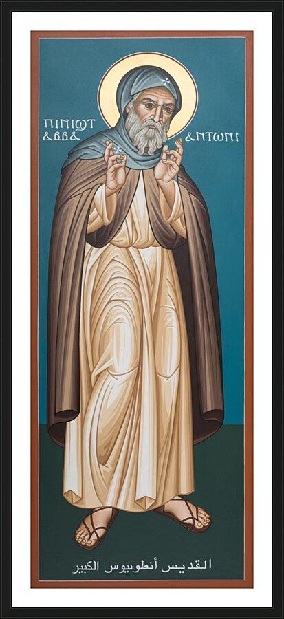 Wall Frame Black, Matted - St. Antony of Egypt  by Br. Robert Lentz, OFM - Trinity Stores