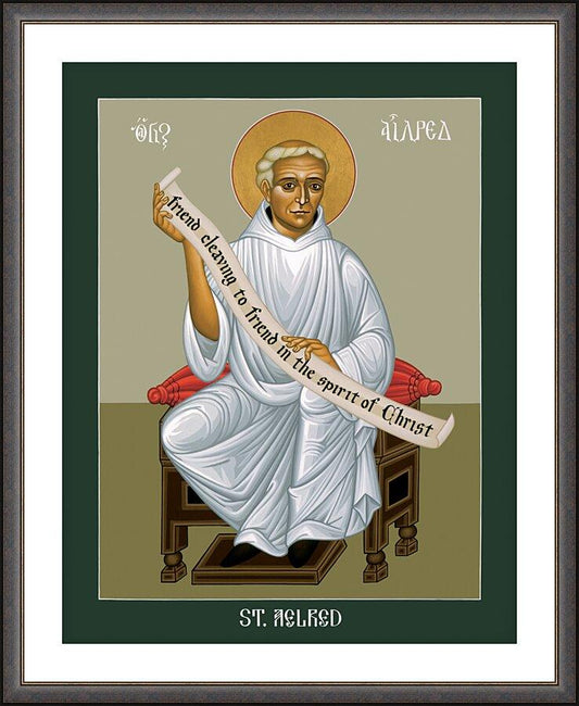 Wall Frame Espresso, Matted - St. Aelred of Rievaulx by Br. Robert Lentz, OFM - Trinity Stores