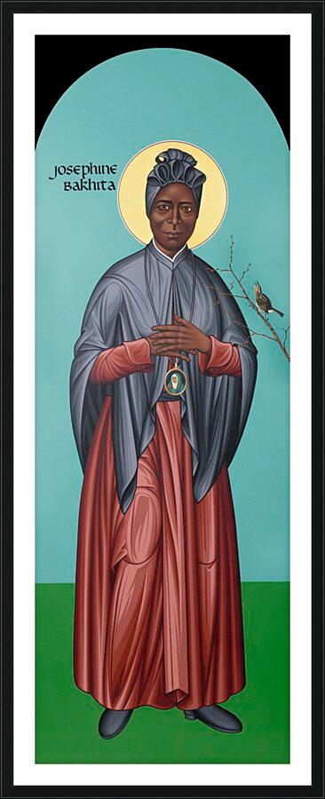 Wall Frame Black, Matted - St. Josephine Bakhita by Br. Robert Lentz, OFM - Trinity Stores