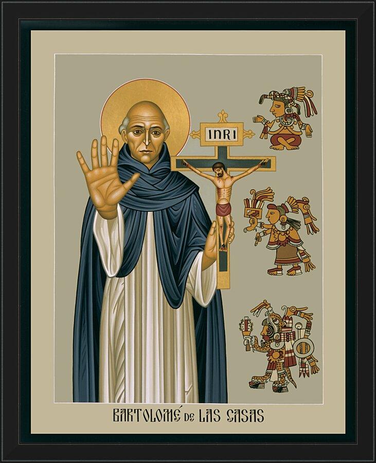 Wall Frame Black - Bartolome de la Casas by Br. Robert Lentz, OFM - Trinity Stores