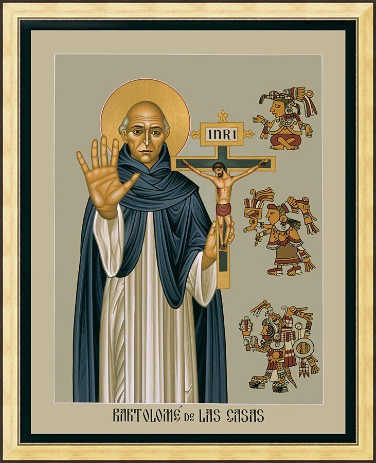 Wall Frame Gold - Bartolome de la Casas by Br. Robert Lentz, OFM - Trinity Stores