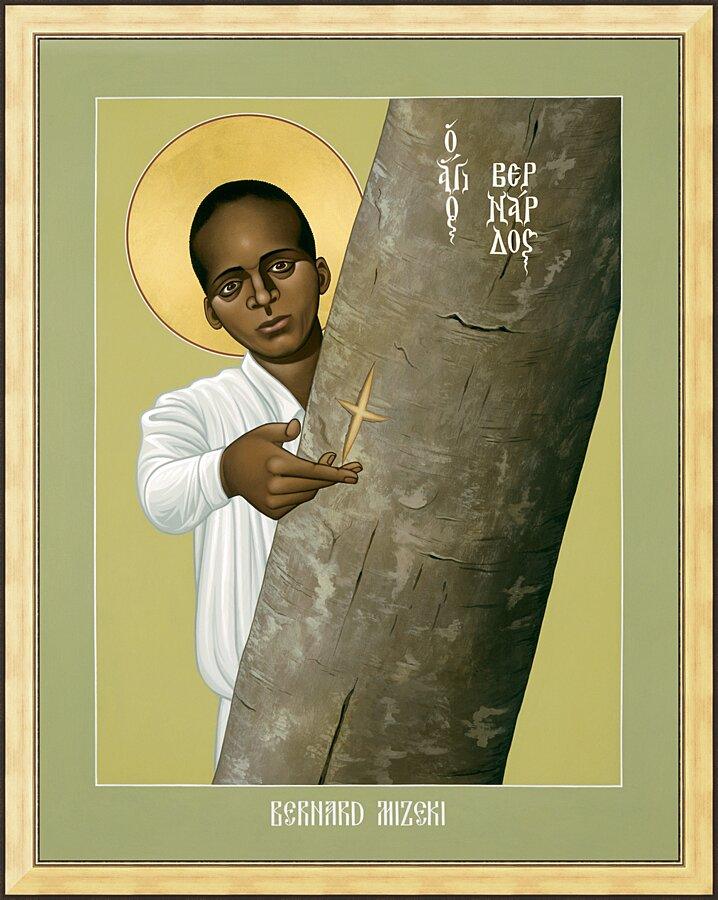 Wall Frame Gold - Bernard Mizeki by Br. Robert Lentz, OFM - Trinity Stores