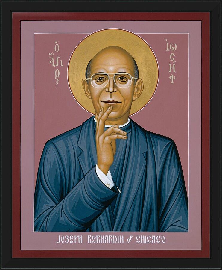 Wall Frame Black - Cardinal Bernardin of Chicago by Br. Robert Lentz, OFM - Trinity Stores