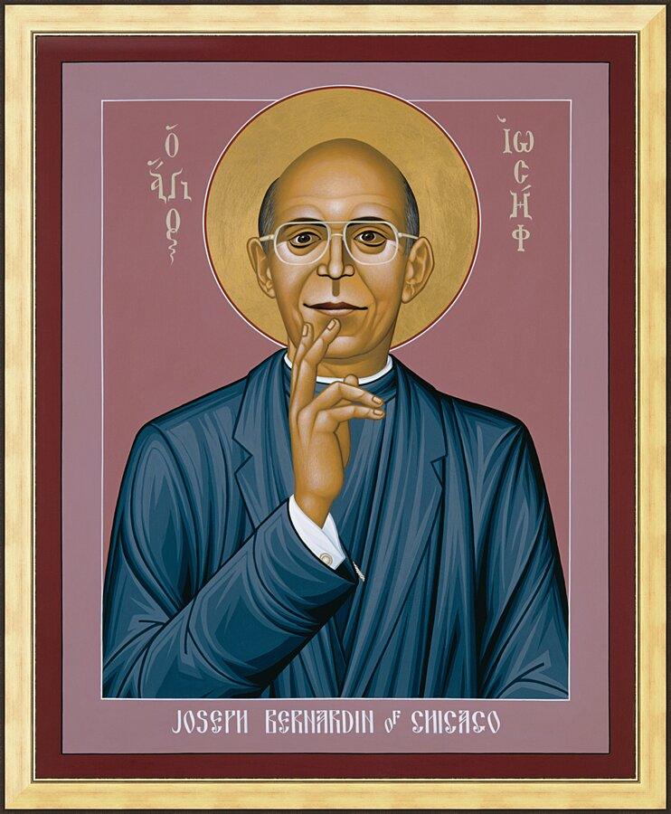 Wall Frame Gold - Cardinal Bernardin of Chicago by Br. Robert Lentz, OFM - Trinity Stores