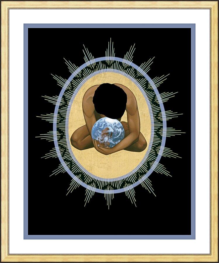 Wall Frame Gold, Matted - Compassion Mandala by Br. Robert Lentz, OFM - Trinity Stores