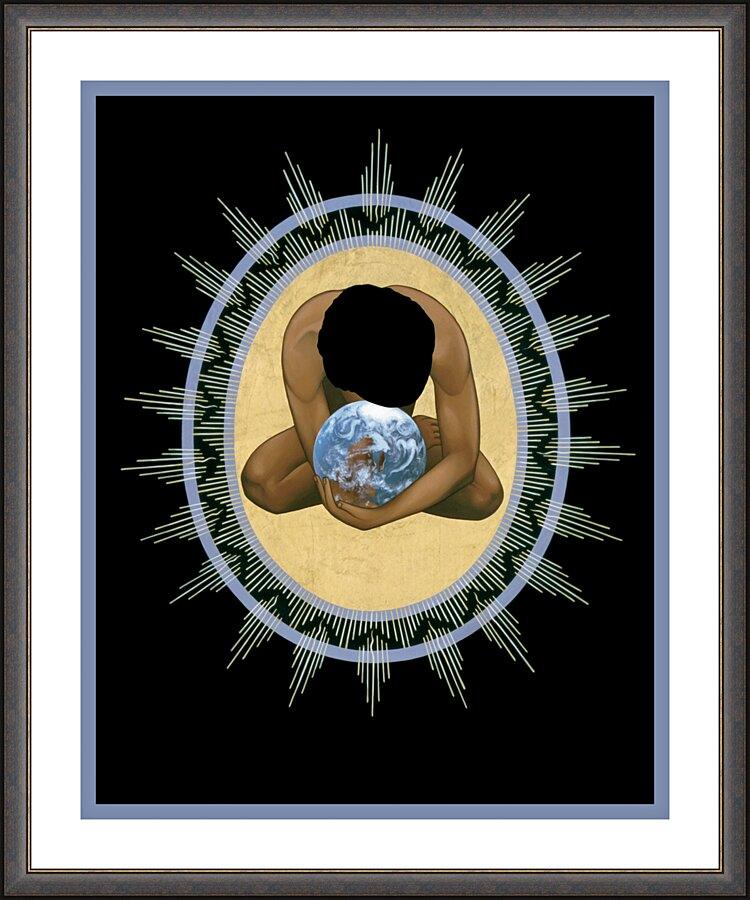 Wall Frame Espresso, Matted - Compassion Mandala by Br. Robert Lentz, OFM - Trinity Stores