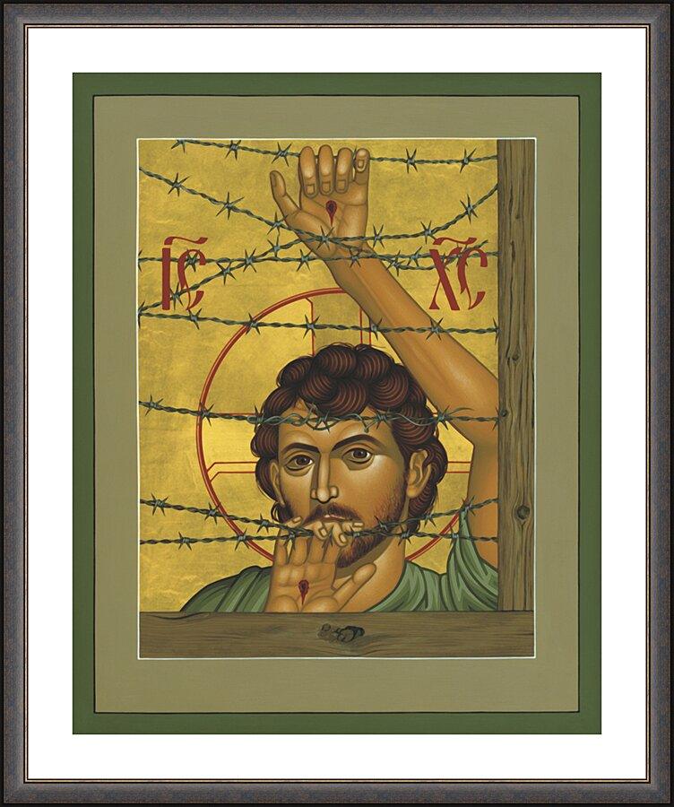 Wall Frame Espresso, Matted - Christ of Maryknoll by Br. Robert Lentz, OFM - Trinity Stores