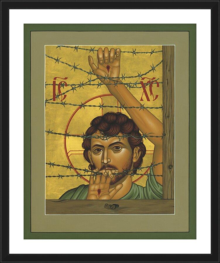 Wall Frame Black, Matted - Christ of Maryknoll by Br. Robert Lentz, OFM - Trinity Stores