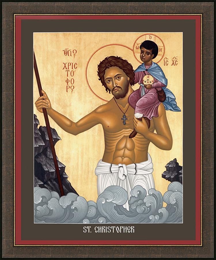 Wall Frame Espresso - St. Christopher by Br. Robert Lentz, OFM - Trinity Stores