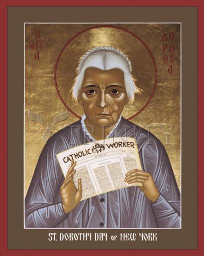 Wall Frame Espresso, Matted - Dorothy Day of New York by Br. Robert Lentz, OFM - Trinity Stores