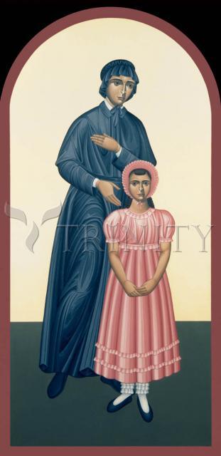 Wall Frame Black, Matted - St. Elizabeth Seton by Br. Robert Lentz, OFM - Trinity Stores