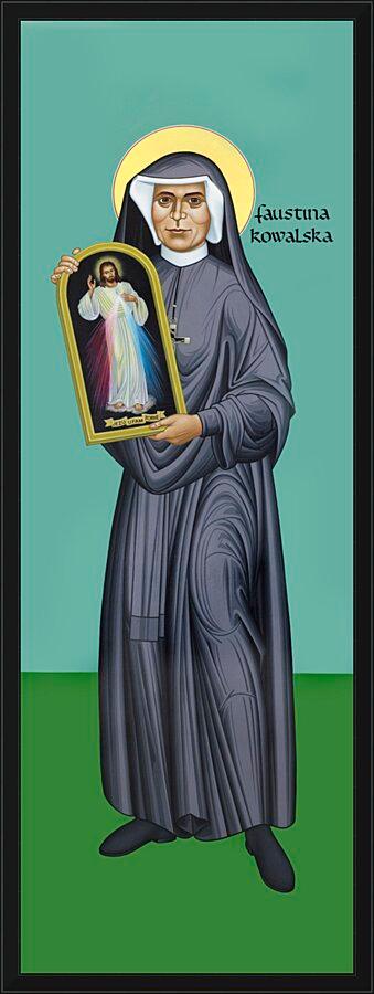 Wall Frame Black - St. Faustina Kowalska by Br. Robert Lentz, OFM - Trinity Stores