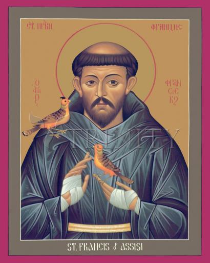 Wall Frame Espresso, Matted - St. Francis of Assisi by Br. Robert Lentz, OFM - Trinity Stores