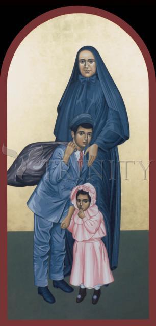 Wall Frame Black, Matted - St. Frances Cabrini by Br. Robert Lentz, OFM - Trinity Stores