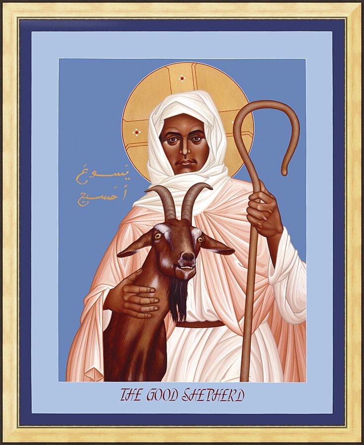 Wall Frame Gold - Good Shepherd by Br. Robert Lentz, OFM - Trinity Stores