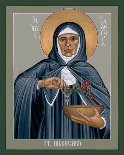 Wall Frame Black, Matted - St. Hildegard of Bingen by Br. Robert Lentz, OFM - Trinity Stores