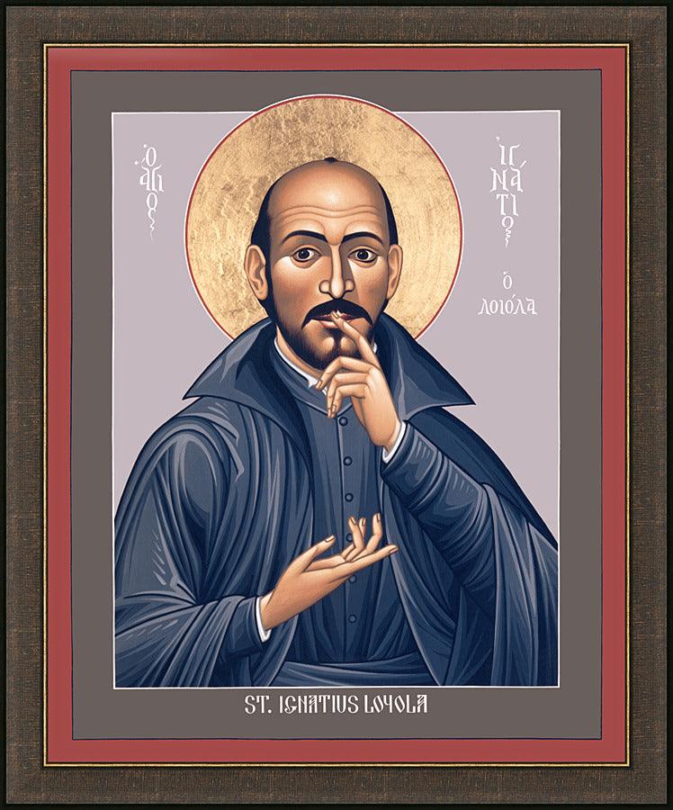 Wall Frame Espresso - St. Ignatius Loyola by Br. Robert Lentz, OFM - Trinity Stores