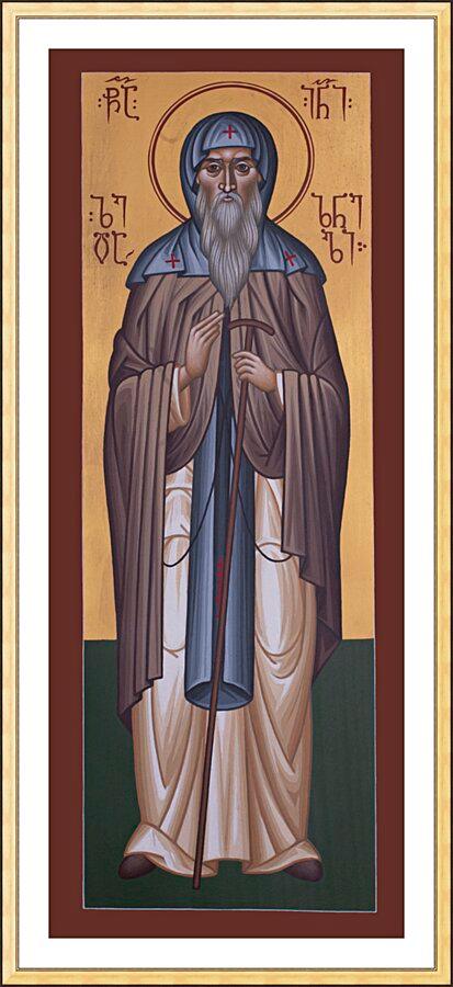 Wall Frame Gold, Matted - St. Ioane of Zedazeni by Br. Robert Lentz, OFM - Trinity Stores