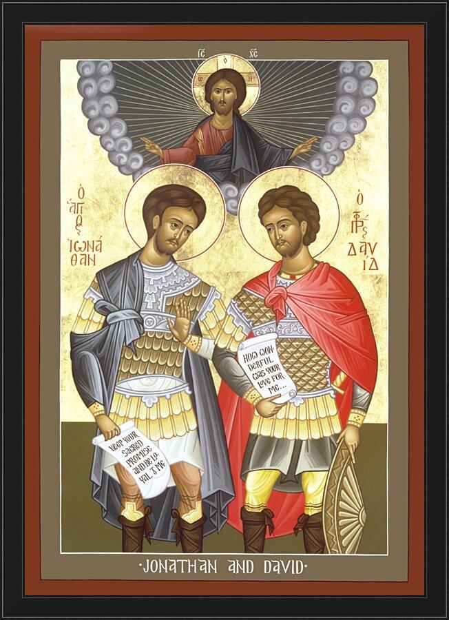 Wall Frame Black - Jonathan and David by Br. Robert Lentz, OFM - Trinity Stores