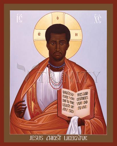 Wall Frame Espresso, Matted - Jesus Christ: Liberator by Br. Robert Lentz, OFM - Trinity Stores