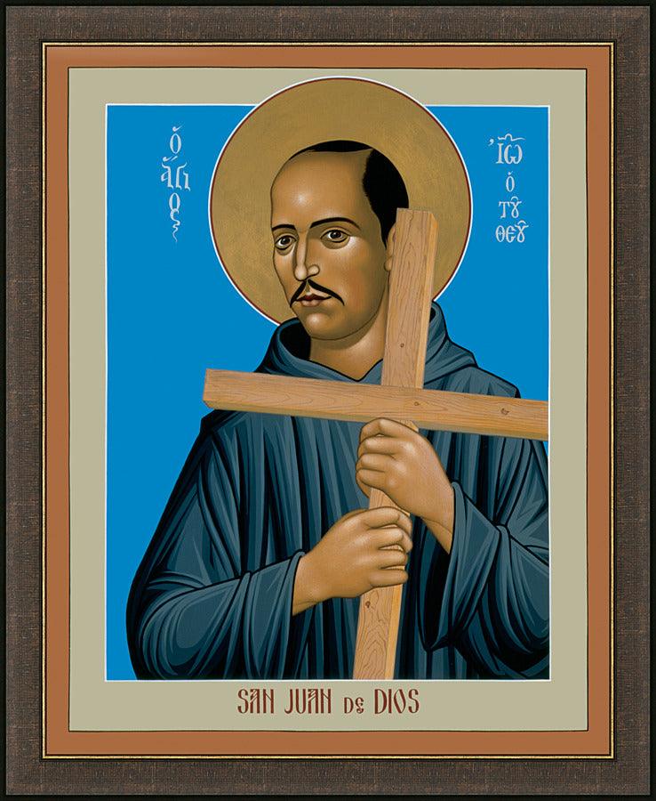 Wall Frame Espresso - St. John of God by Br. Robert Lentz, OFM - Trinity Stores
