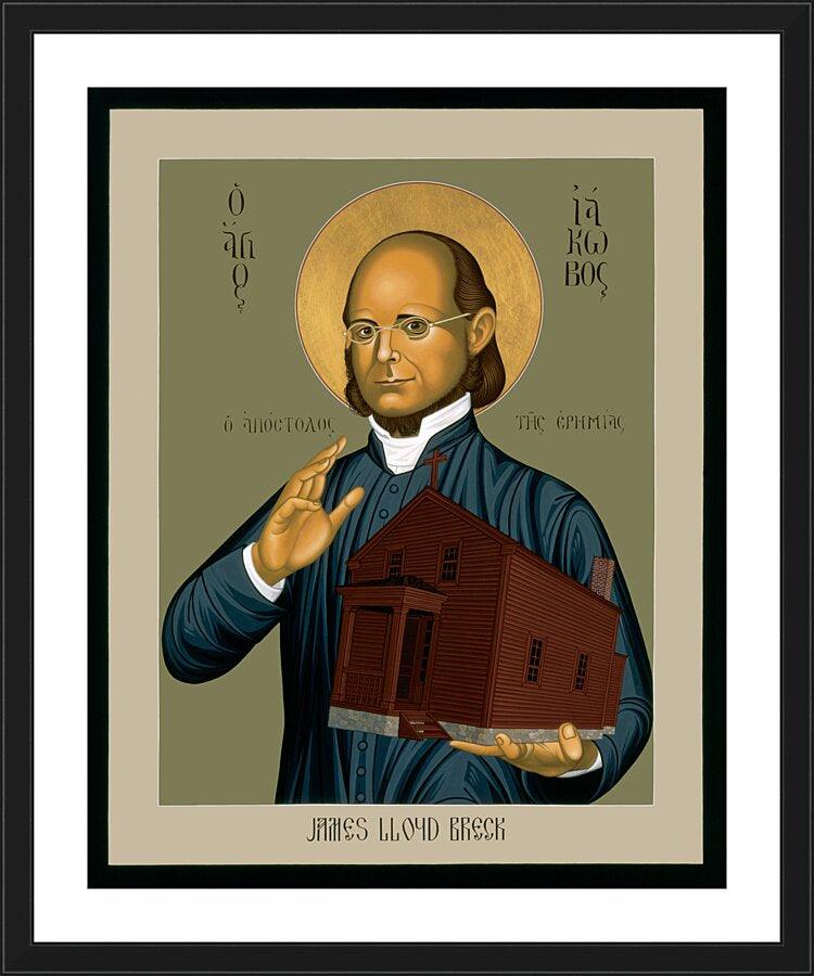 Wall Frame Black, Matted - James Lloyd Breck by Br. Robert Lentz, OFM - Trinity Stores